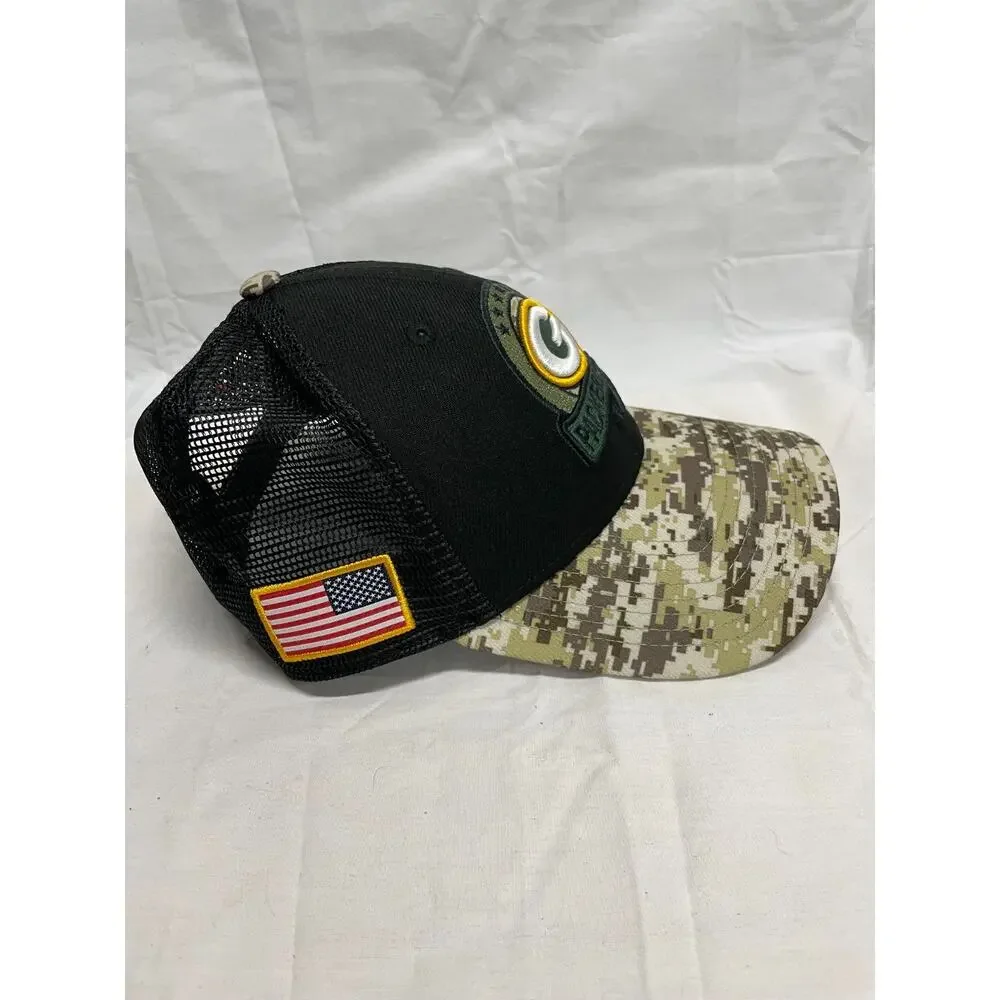 Green Bay Packers New Era Salute To Service Hat 9FORTY Adjustable Mesh Back